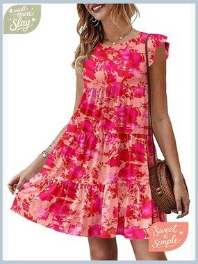 Sleeveless Ruffle Babydoll Dress Flowy Mini Sundress